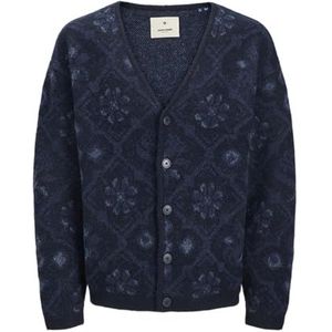 Jack & Jones JPRBLUMAGNE Knit Cardigan, Night Sky/patroon: blauw patroon, L