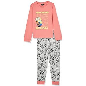 CERDÁ LIFE'S LITTLE MOMENTS Pyjama Familier Winterspel Minions 100% katoen met T-shirt en broek, officiële universele studioset, pyjama-set, roze, 6 jaar meisjes, Roze, 6 Jaren