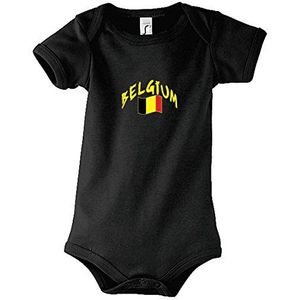 Supportershop Baby-Body Black België Voetbal, BODYBEBLK, Zwart, FR : 6-12 mois (Taille Fabricant : 6-12 mois)