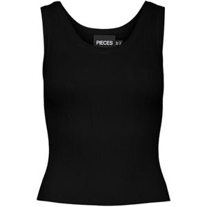 PIECES PCPRISTA SL Short O-Neck Knit BC, zwart, XS