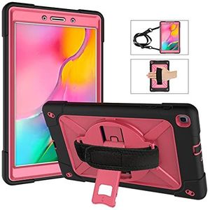 Bumper met armband voor Samsung Galaxy Tab A 8.0 2019 SM-T290/T295, robuuste beschermhoes met draaibare handgreep, stootvast