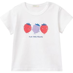 United Colors of Benetton T-shirt voor meisjes, Wit, 68 cm