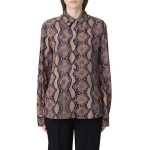 Pinko SmORZARE overhemd Twill print, Ml2_Mult.Bruin/Paars, 46 NL