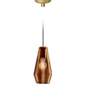 Homemania Hanglamp olijf, goud, koper van glas, 13 x 13 x 27,4 cm, 1 x E27, max. 57 W, 1050 lm, 2700 K, 220-240 V