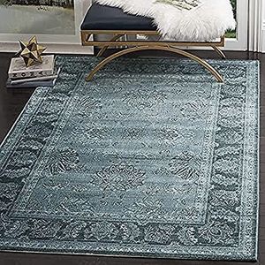 Safavieh Vintage geïnspireerd tapijt, VTG265, geweven viscose, 154 x 228 cm, lichtblauw/donkerblauw