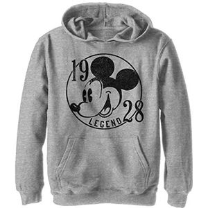 Disney Characters 1928 Legend Boy's Hooded Pullover Fleece, Athletic Heather, Small, Athletic Heather, S