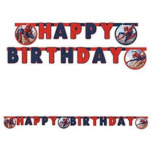 Procos - Verjaardagsslinger Happy Birthday Spider-Man Crime Fighter van FSC-papier, 93868