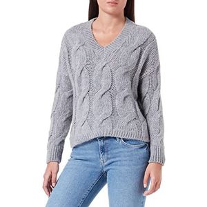 Mavi Sweatshirt met V-hals voor dames, gemengd grijs, L