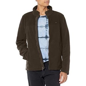 Tommy Hilfiger Heren Classic Zip Front Polar Fleece Jas, Olijf, S