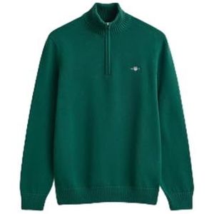 GANT Casual katoenen halve ritssluiting, Deep Forest Green, S