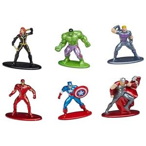 Jada Toys - Marvel Avengers Diorama Pack, 6-delige set, Nano verzamelfiguren van metaal, 6 stuks/set, 4 cm, vanaf 3 jaar