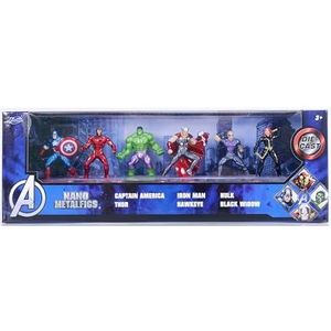 Jada Toys - Marvel Avengers Diorama Pack, 6-delige set, Nano verzamelfiguren van metaal, 6 stuks/set, 4 cm, vanaf 3 jaar