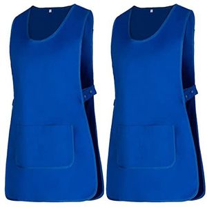 MISEMIYA - Pakket 2 eenheden - reinigingsschort werkeenheid klinische medische reiniging diergeneeskundige sanitaire gastvriendschap, koningsblauw 21, L