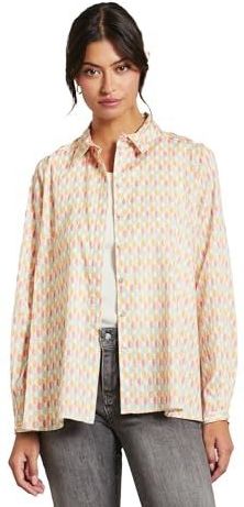 Bugatti Damen Casual blouse met blinde knoopsluiting