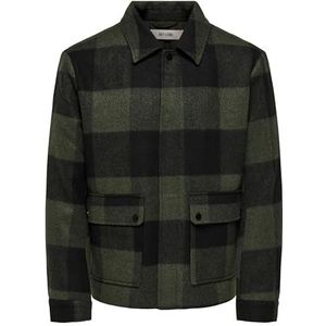 ONLY & SONS Heren Onsconnor Life Check Jacket OTW, Rosin, l, roze., L