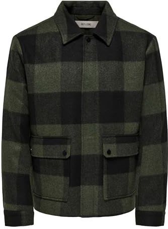 ONLY & SONS Heren Onsconnor Life Check Jacket OTW, Rosin, l, roze., L