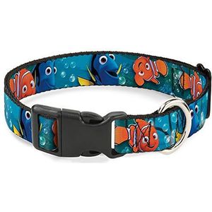 Buckle-Down Plastic Clip Collar - Nemo & Dory Poses - 2,5 cm Breed - Past 30,5-33,5 cm Nek - Medium