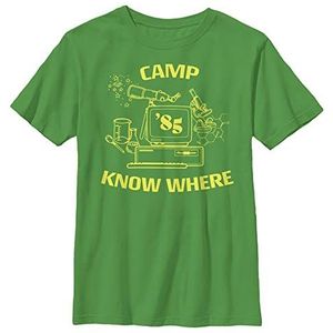 Stranger Things Jongens Camp Know Where T-shirt met korte mouwen, Kelly Green, XS