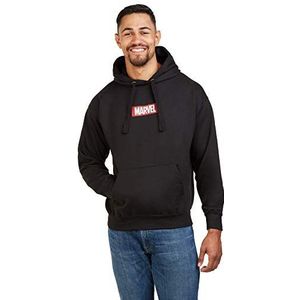 Marvel Heren Box Logo Hoodie, Zwart, S