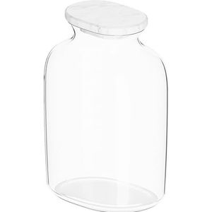 BLANCO Glazen karaf, doorzichtig glas, marmeren deksel, 1 liter waterkaraf voor koolzuurhoudend water en normaal leidingwater, perfecte aanvulling voor alle filterarmaturen of drinksystemen