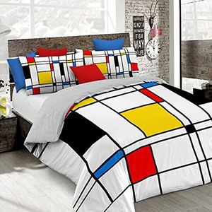 Sogni D'autore Italian Bed Linen dekbedovertrek, dubbel, 100% katoen, multicolor SD66, dubbel