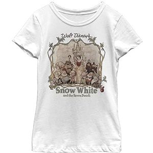 Disney T-shirt voor meisjes, sneeuwwit en vrienden, wit, XL