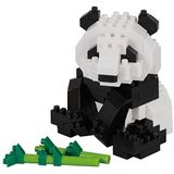Bandai - Nanoblock - Reuzenpanda - Minifiguur van bakstenen - Bouwspel - Bouwset dierenfiguren panda met bamboe in pixel - NBC328