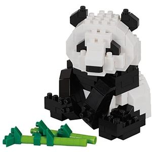 Bandai - Nanoblock - Reuzenpanda - Minifiguur van bakstenen - Bouwspel - Bouwset dierenfiguren panda met bamboe in pixel - NBC328