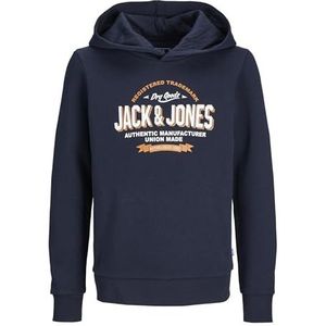 JACK&JONES MINI JJELOGO SWEAT HOOD 2 CO/25 NOOS MNI Jongens Trui - Navy Blazer White + Marmelade