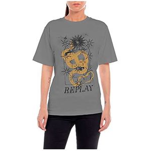 Replay Dames W3698C T-Shirt, 319 Grijs, XL, 319 Grijs, XL