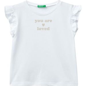 United Colors of Benetton T-shirt voor meisjes en meisjes, Optisch wit 101, 18 mesi