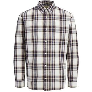 JPRBLUBROOK SLUB Check Shirt L/S, Fields Of Rye/Fit: comfortabele pasvorm, S