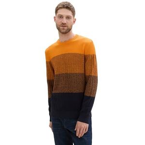 TOM TAILOR heren trui, 36445 - Oranje Navy Gradient, 3XL