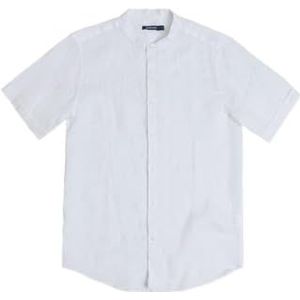 GIANNI LUPO Linnen overhemd voor heren met korte mouwen GL7673S-S24, Wit, M