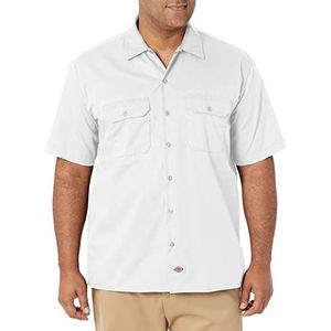 Dickies Heren korte mouwen button-down werkhemd, wit (white wh), S