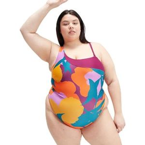 Speedo Badpak voor dames, Dieptes van de oceaan/mango/wortelcake/neon violet/bessen koel, 48 Plus