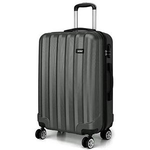 Kono 20"" Harde Schaal Handbagage Koffers met 4 Spinner Wielen Lichtgewicht ABS Cabine Handbagage Kleine Reistrolley Koffer(20"", grijs)