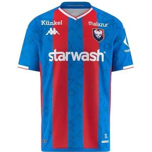 Kappa Kombat 2024 Home SM Caen Act Jersey | blauw-rood-wit-sponsor kindermaat 6 jaar, blauw, rood, wit, sponsor, 6 años