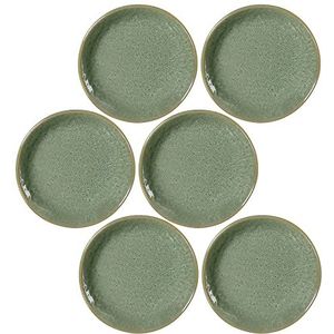 LEONARDO HOME Keramische plaat MATERA set van 6 16,3 cm groen, 018372, keramiek