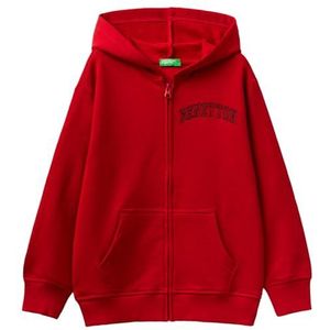 United Colors of Benetton Sweatshirt met capuchon voor kinderen en jongens, Rosso 0v3, 120 cm