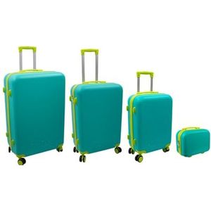 Ordinett, Voyager kofferset, 4-delig: 98L + 60L + 43L + 15L, groen en lichtblauw