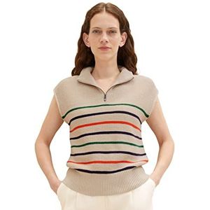 Tom Tailor - 1035294 - Mouwloze Pullunder - Multicolor Knit Stripe