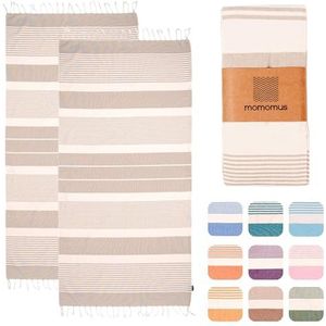MOMOMUS - Foutas - Beige - XL - 100% Katoen - Set van 2 Stuks - 90 x 180 cm