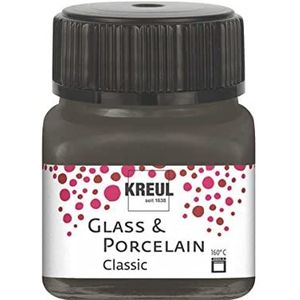 KREUL 16226 - Glas & Porselein Classic donkerbruin, in potje van 20 ml, briljante glas- en porseleinverf op waterbasis, sneldrogend, dekkend