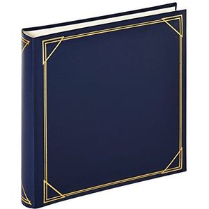 walther design fotoalbum blauw 30 x 30 cm imitatieleer met reliëf, standaard album MX-200-L