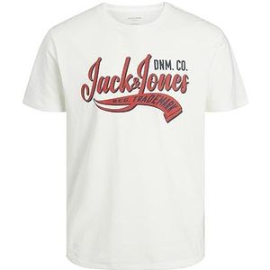 JACK & JONES JJELOGO TEE SS O-NECK 2 COL 23/24 PLS T-shirt voor heren, wit (Cloud Dancer), 6XL, wit (Cloud Dancer), 6XL