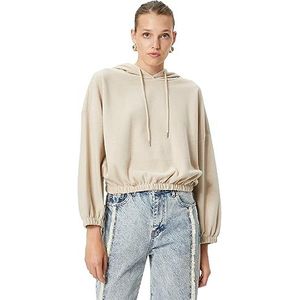 Koton Basic Hoodie voor dames, elastische taille, beige (050), S