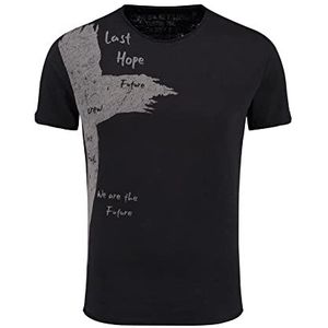 KEY LARGO Heren Spike Round T-shirt, zwart (1100), M