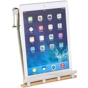 Wenko Tablethouder 7,5 X 19 X 23 Cm Aluminium/hout Zilver/natural