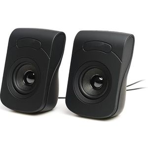 Luidspreker 2.0 6 W met mini-jack en USB-aansluiting, ideaal voor het verbeteren van audio op pc, laptop en mobiele apparaten.